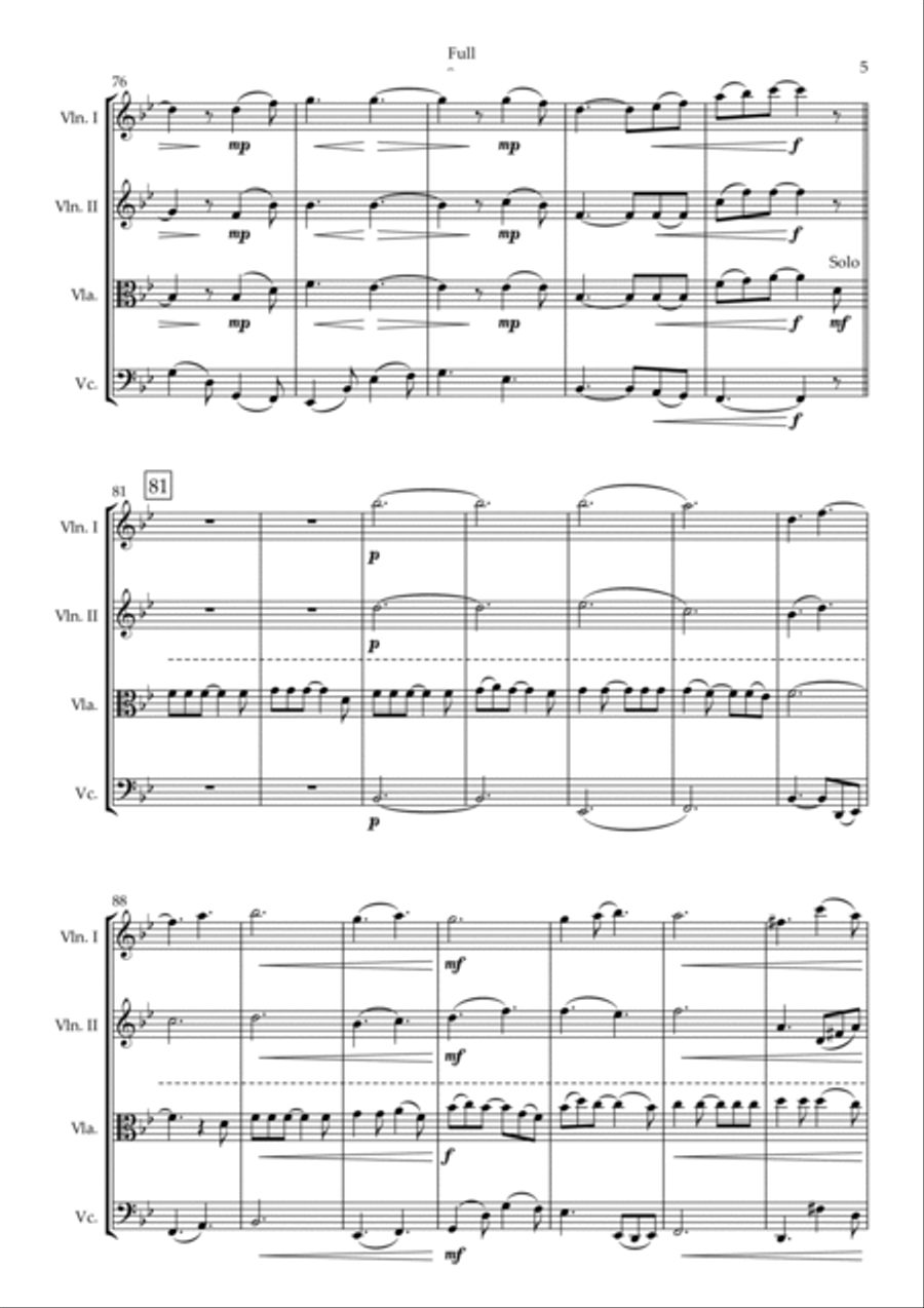 Hallelujah String Quartet scores gallery preview page 5
