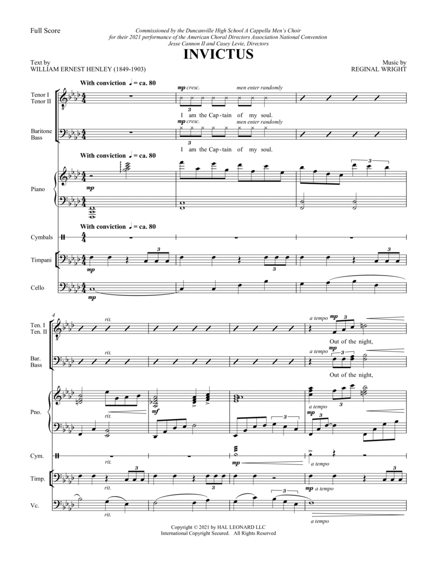 Invictus
                        Choir -
                         Digital Sheet Music
                        