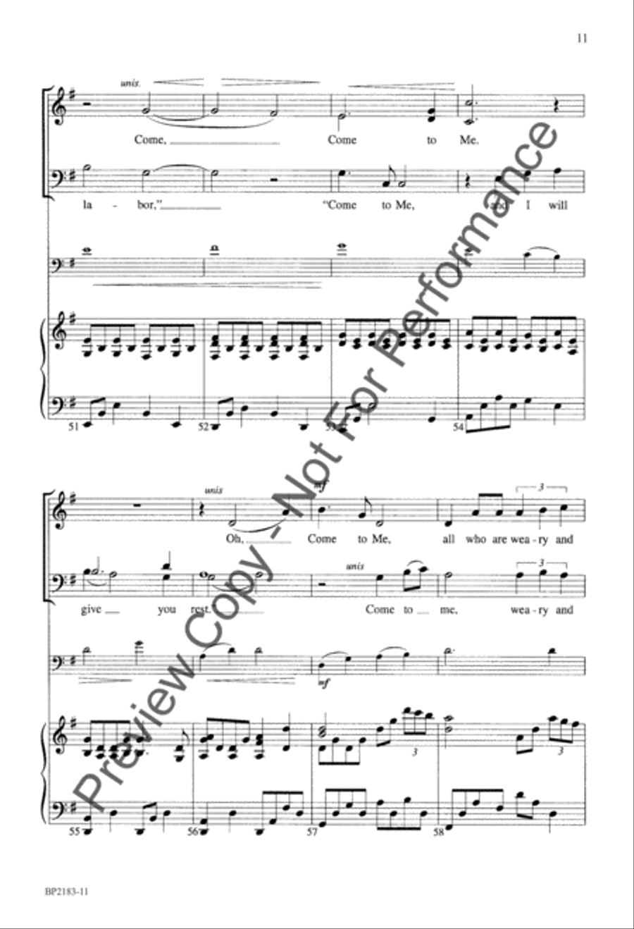 Come to Me 4-Part scores gallery preview page 12
