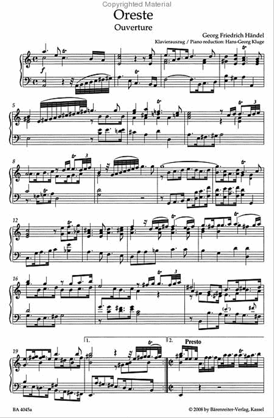 Oreste HWV A/11 4-Part scores gallery preview page 2