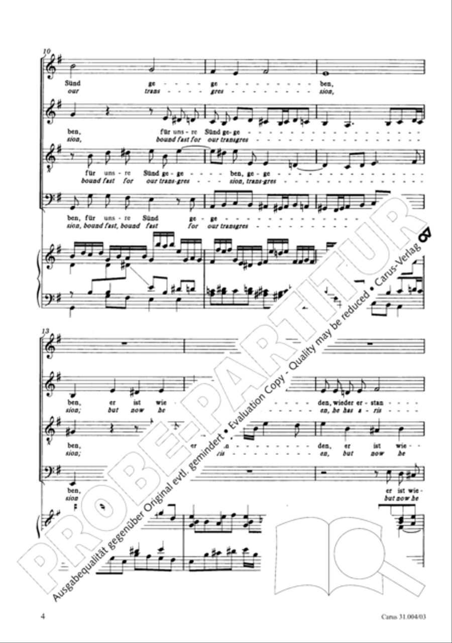 Christ lay in death's cold prison (Christ lag in Todesbanden) 4-Part scores gallery preview page 5