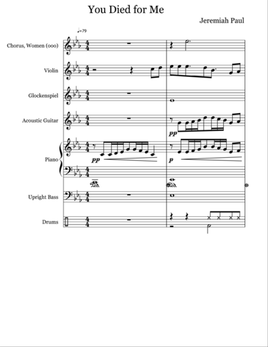 You Died for Me Unison Choir scores gallery preview page 1