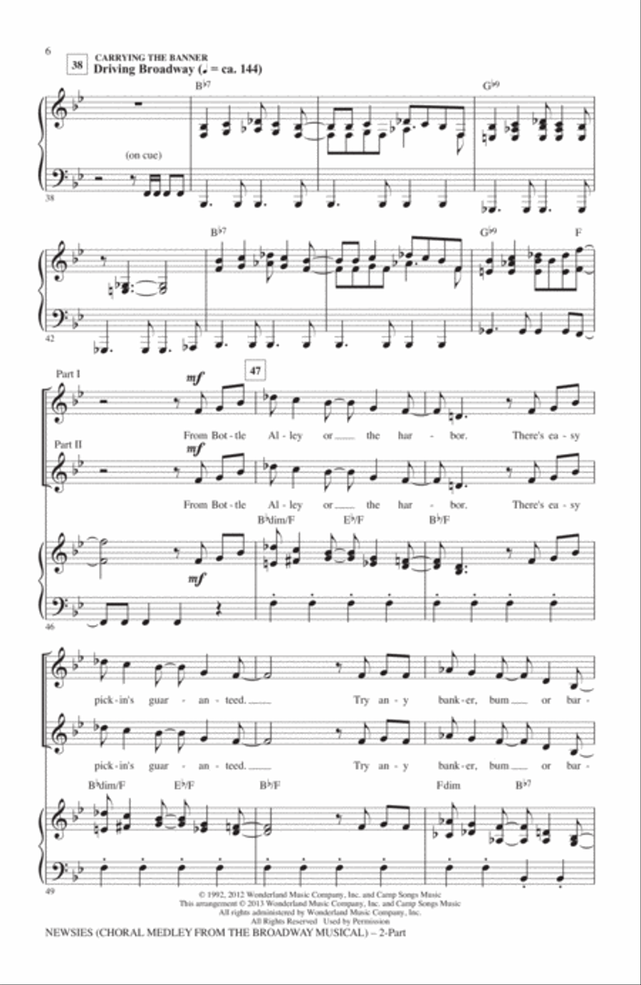Newsies (Choral Medley) Newsies (Choral Medley) 2-Part scores gallery preview page 5