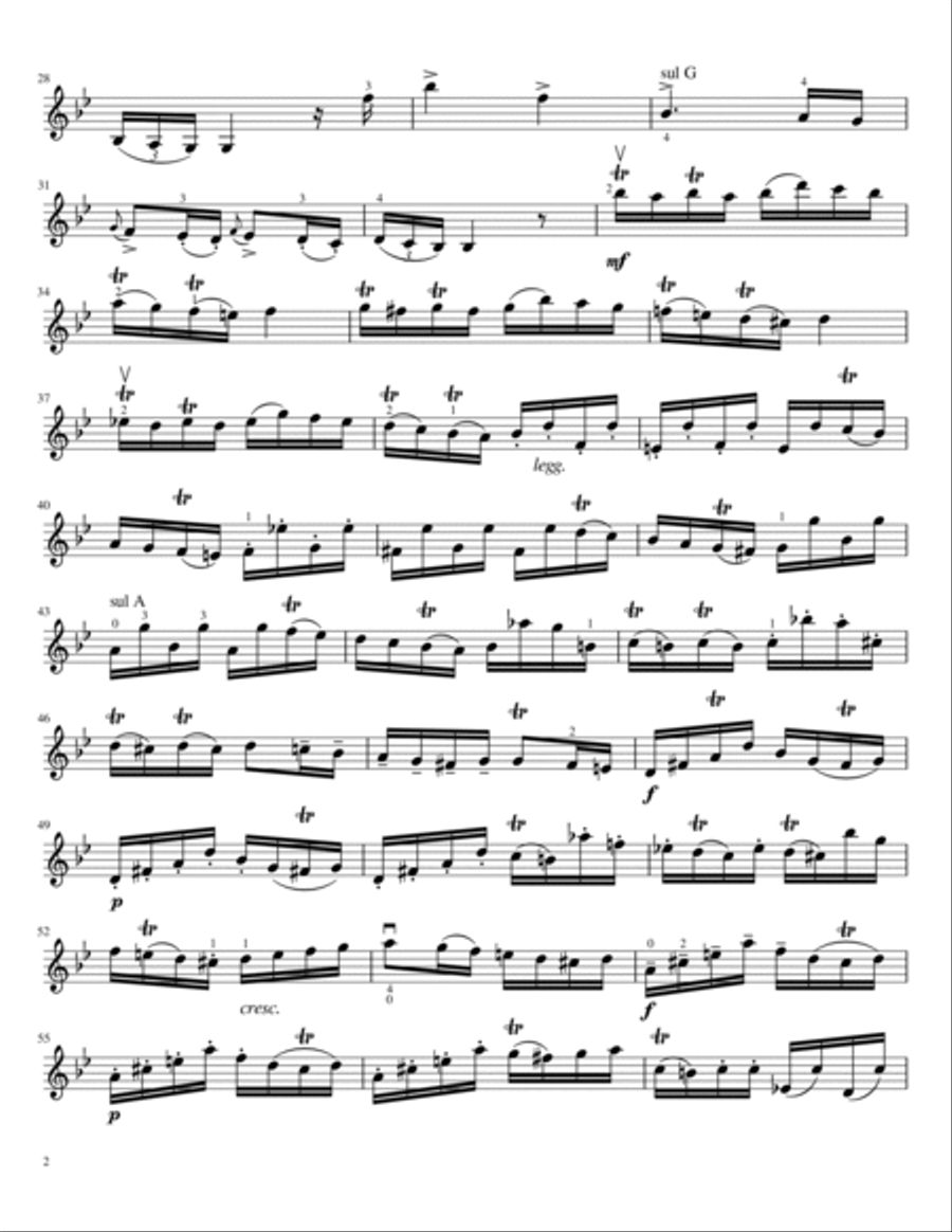 Tartini - The Devil's Trill Sonata - For Violin Solo With Fingered Violin Solo scores gallery preview page 2