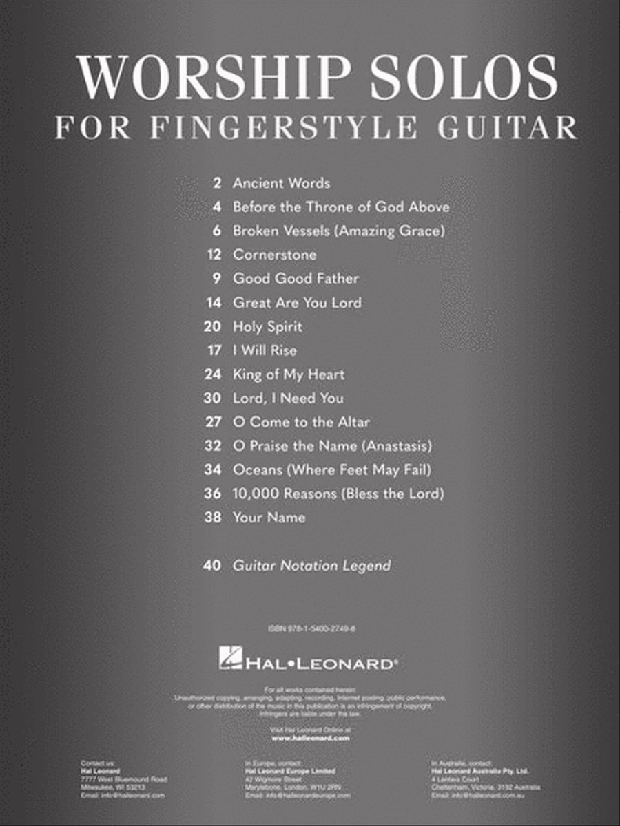 Worship Solos for Fingerstyle Guitar Fingerpicking Guitar scores gallery preview page 3