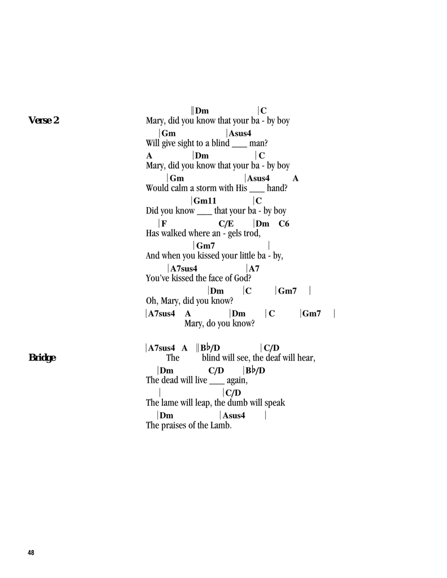 Mary, Did You Know? by Kathy Mattea Guitar - Digital Sheet Music page 2