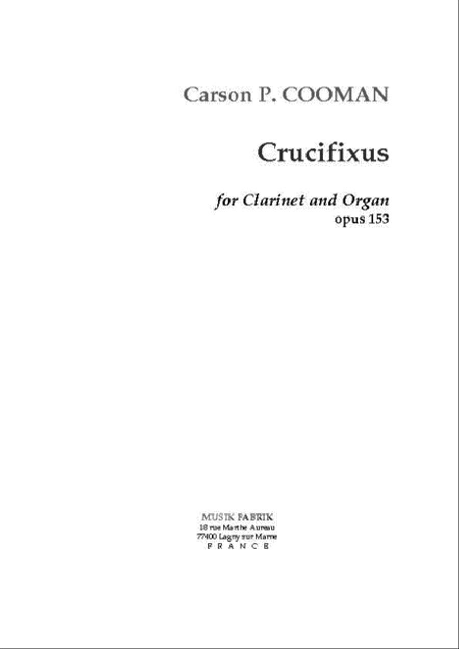 Crucifixus B-Flat Clarinet scores gallery preview page 1