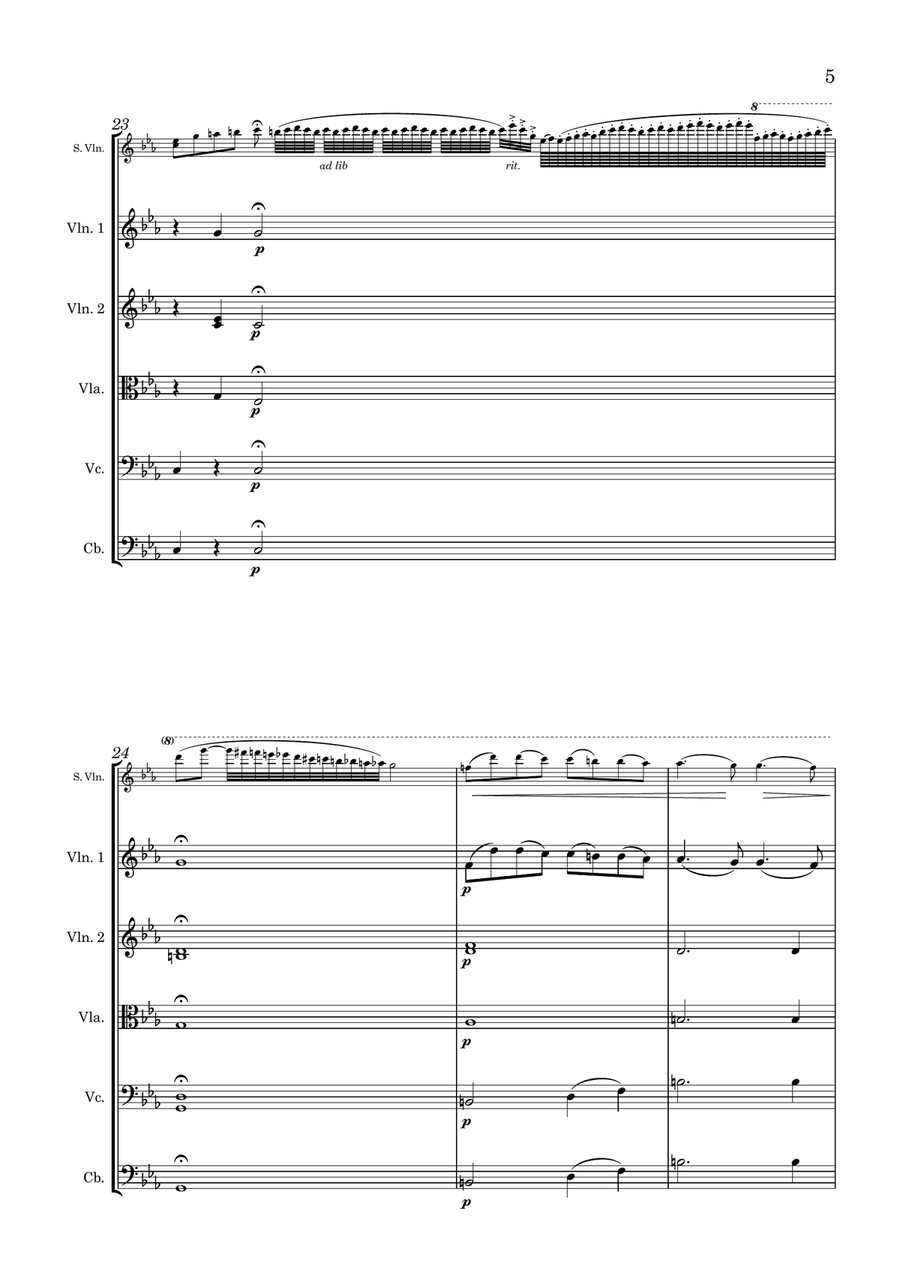 Sarasate Zigeunerweisen Op.20 for Violin and String Orchestra String Orchestra scores gallery preview page 6