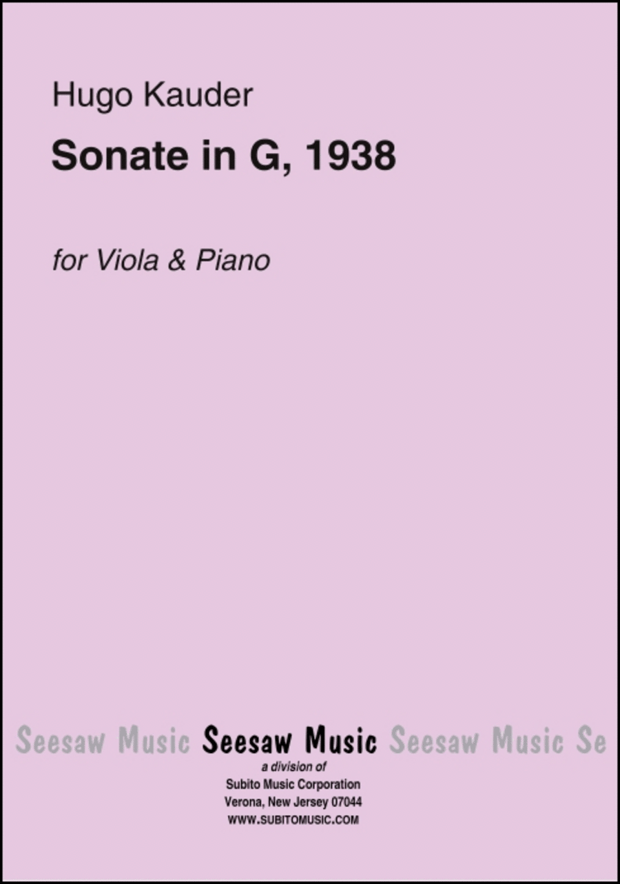 Sonate in G, 1938