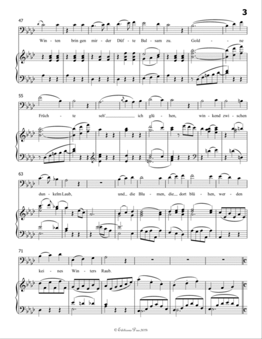 Sehnsucht, by Schubert, D.52, in A flat Major Voice scores gallery preview page 5