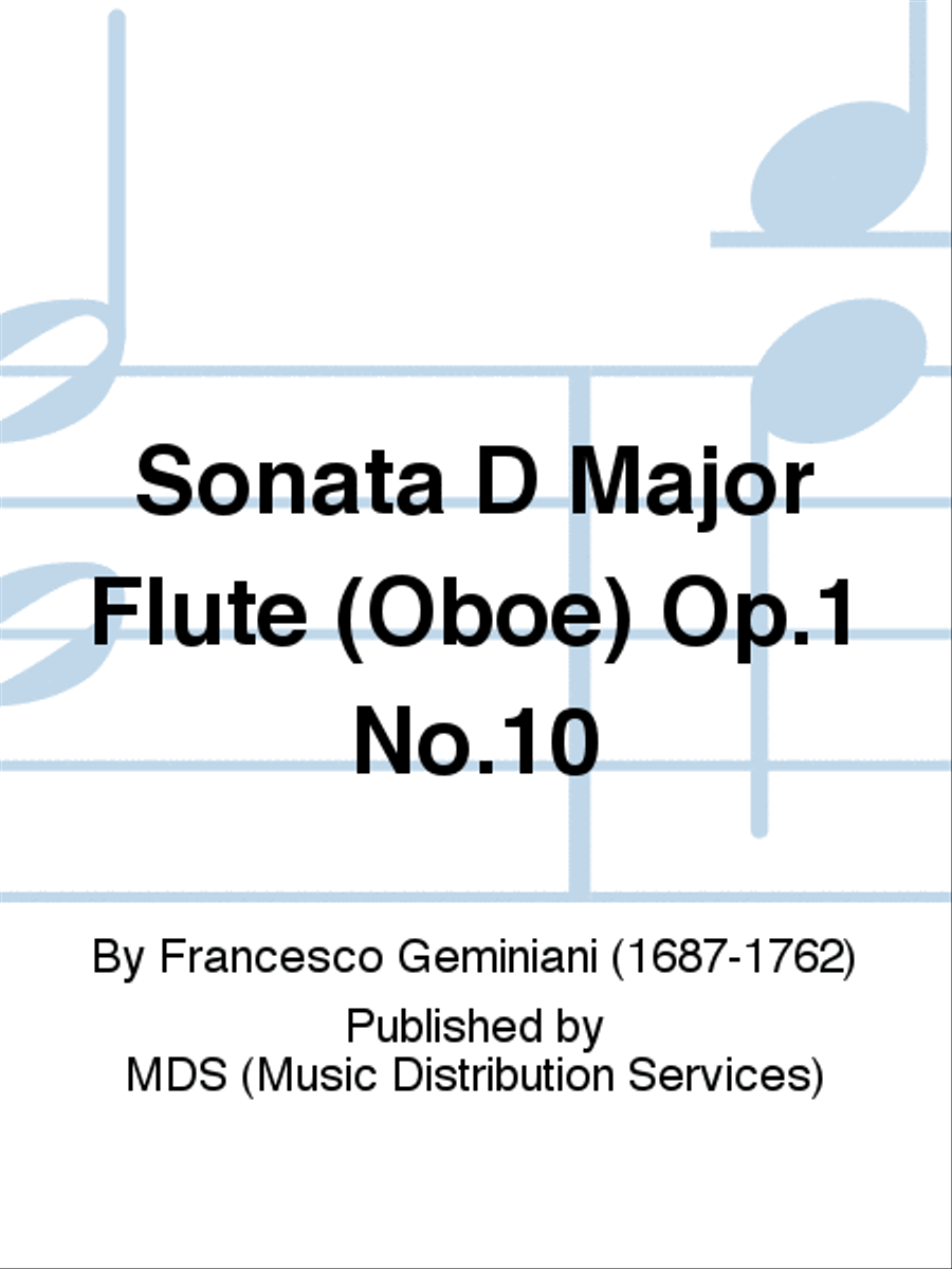 Sonata D Major Flute (Oboe) Op.1 No.10 Flute scores gallery preview page 1