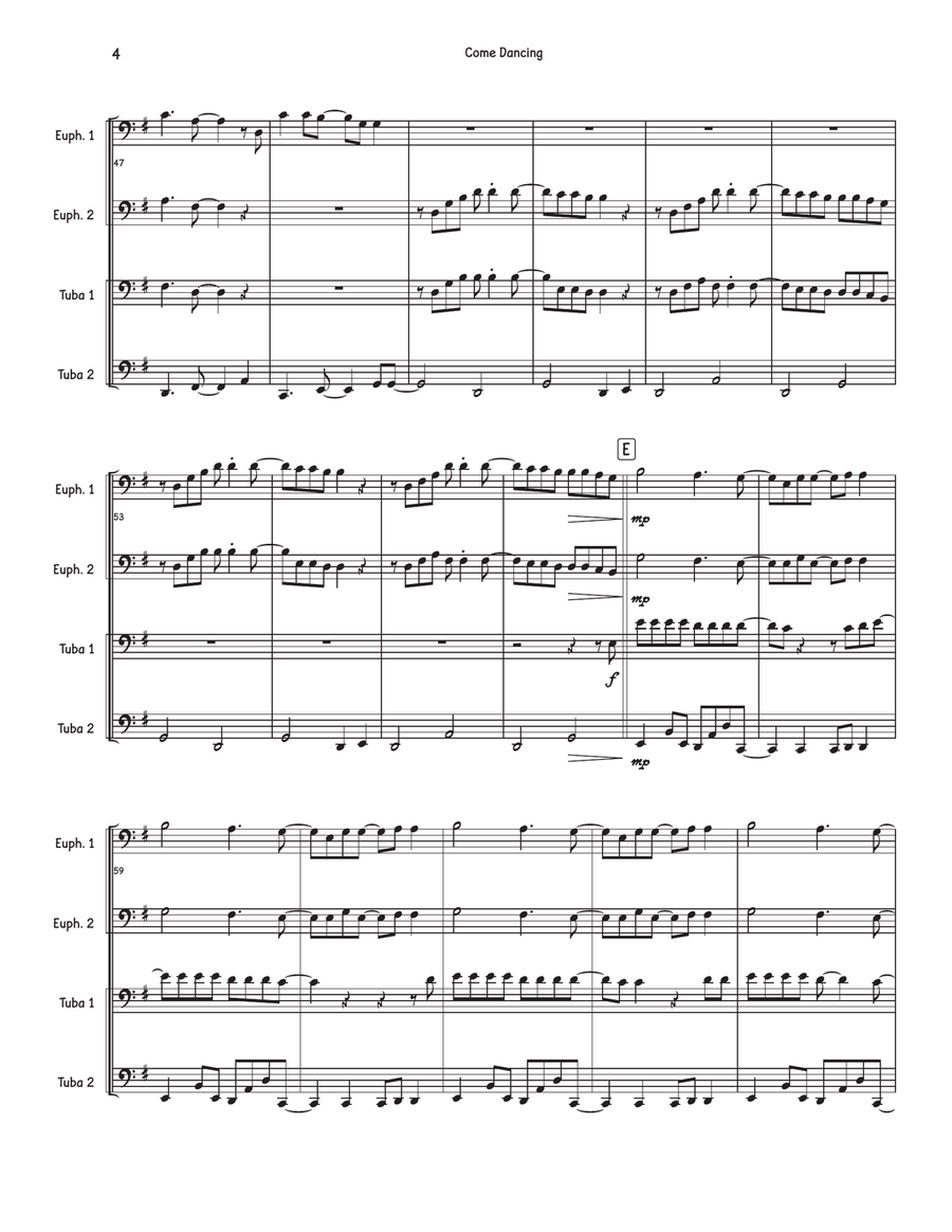 Come Dancing Brass Quartet scores gallery preview page 4