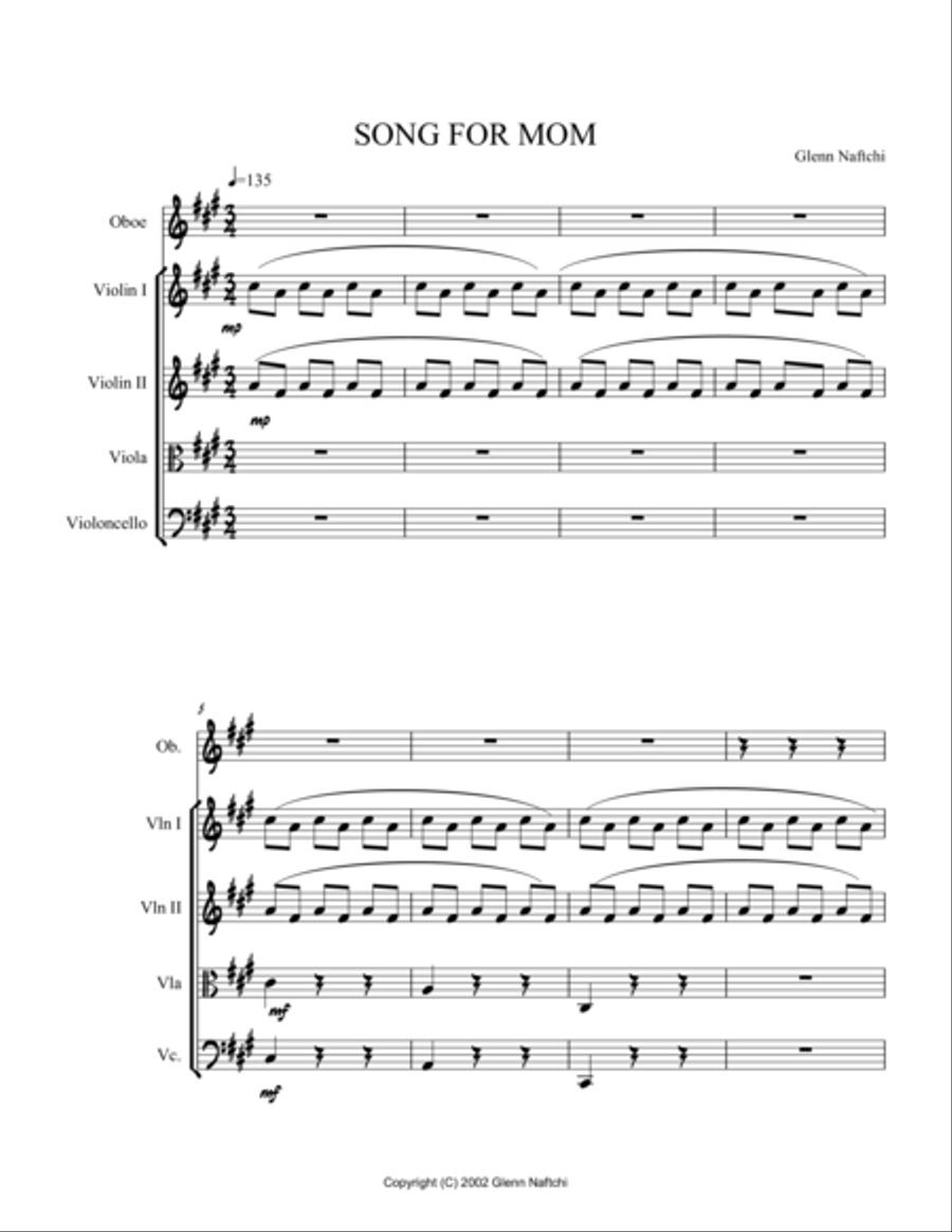 Song for Mom Song for Mom Chamber Orchestra scores gallery preview page 2