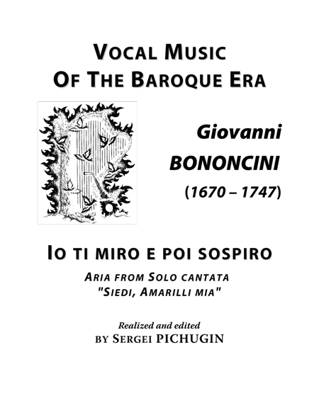 BONONCINI Giovanni: Io ti miro, aria from the cantata "Siedi, Amarilli mia", arranged for Voice and image number null