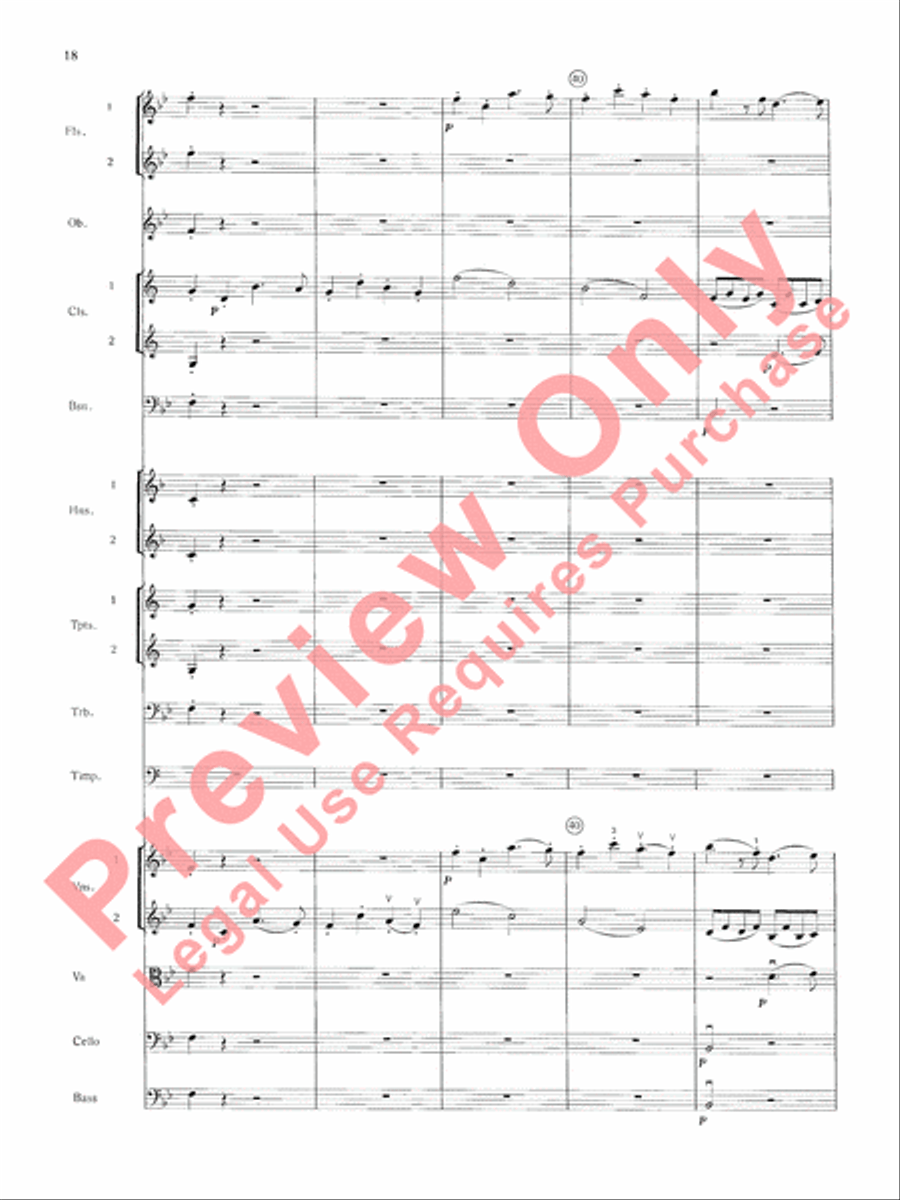 Mozart's Symphony No. 25 in G Minor, 3rd & 4th Movements Full Orchestra scores gallery preview page 21