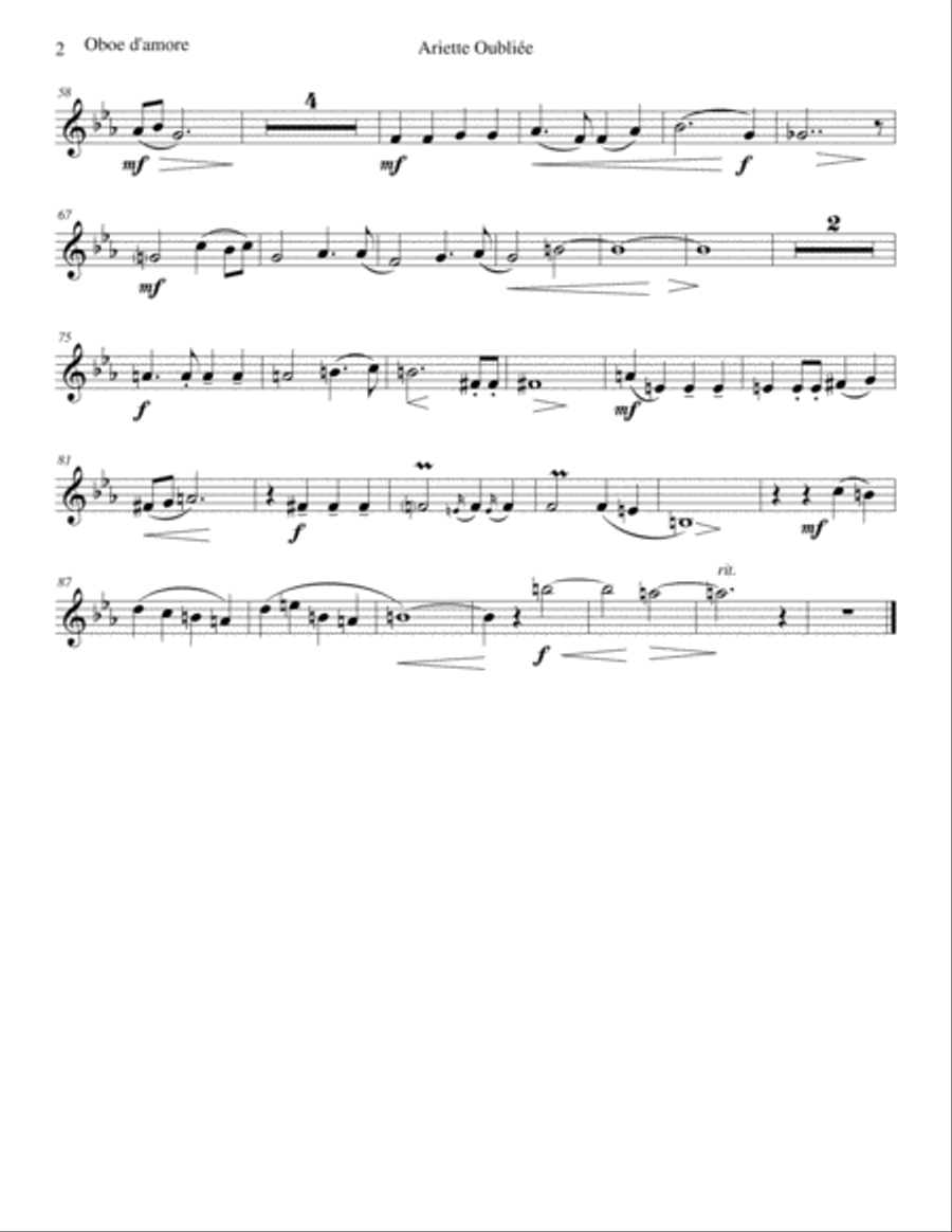 Alternative Oboe d'amore parts for the Esprit de Cor collection Oboe scores gallery preview page 6