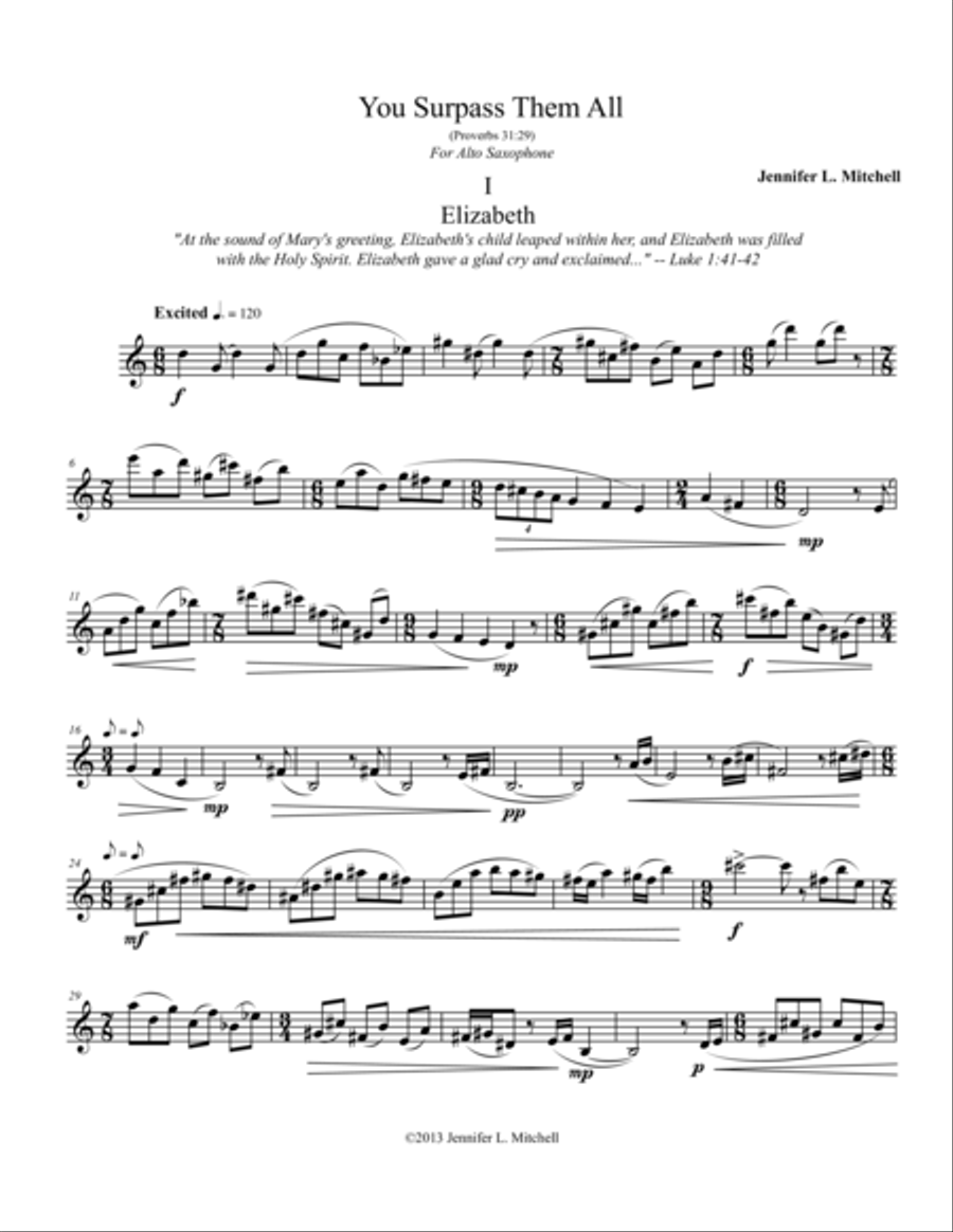 You Surpass Them All Alto Saxophone scores gallery preview page 3
