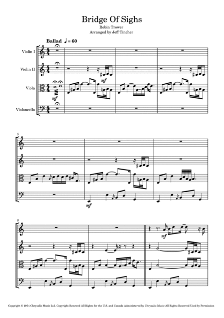 Bridge Of Sighs String Quartet scores gallery preview page 2