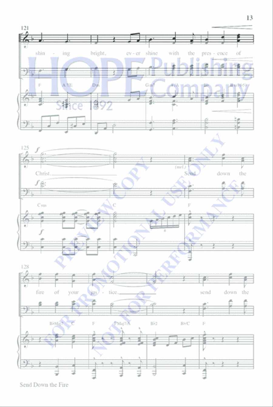 Send Down the Fire Choir scores gallery preview page 13