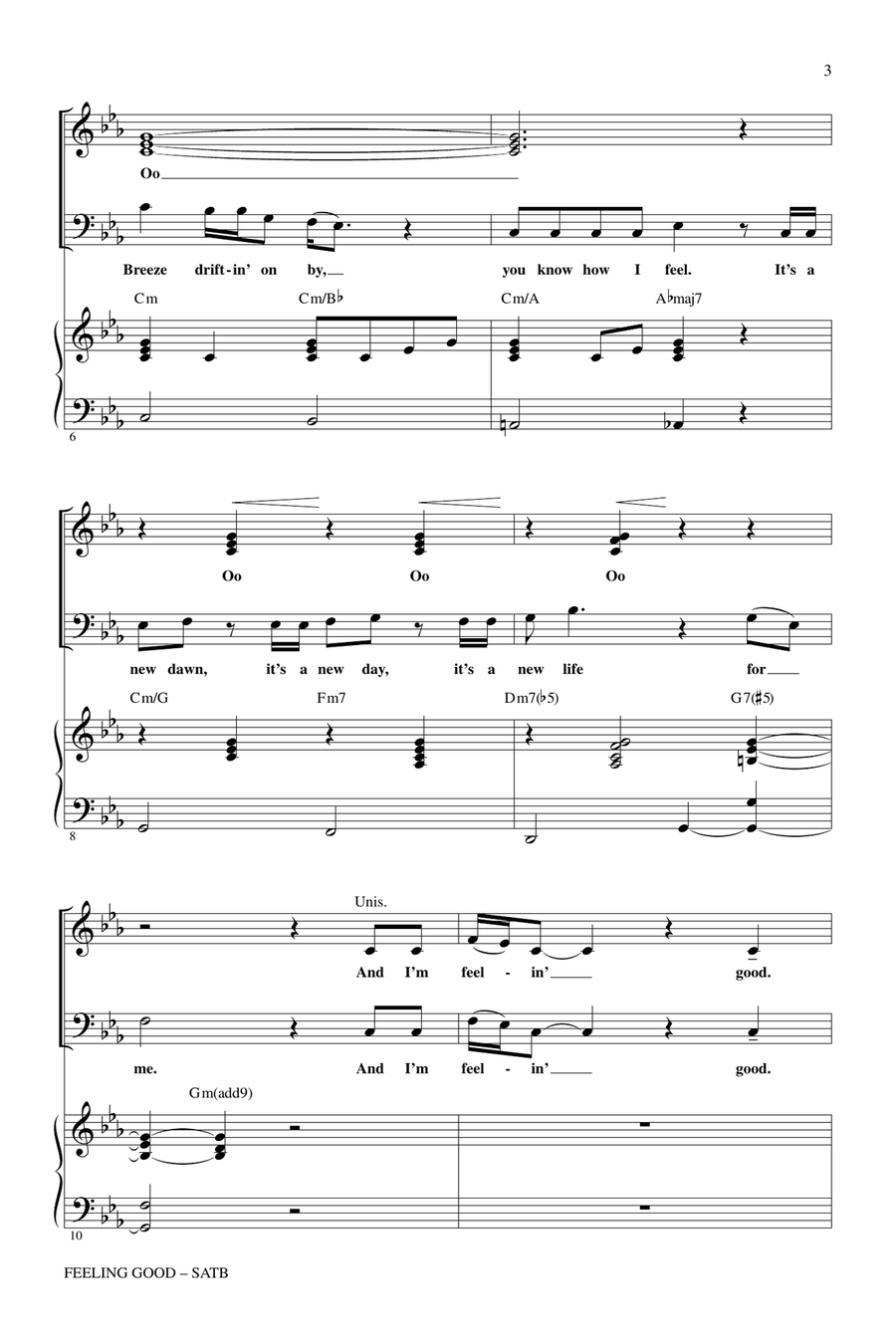 Feeling Good (arr. Alan Billingsley) 4-Part scores gallery preview page 2