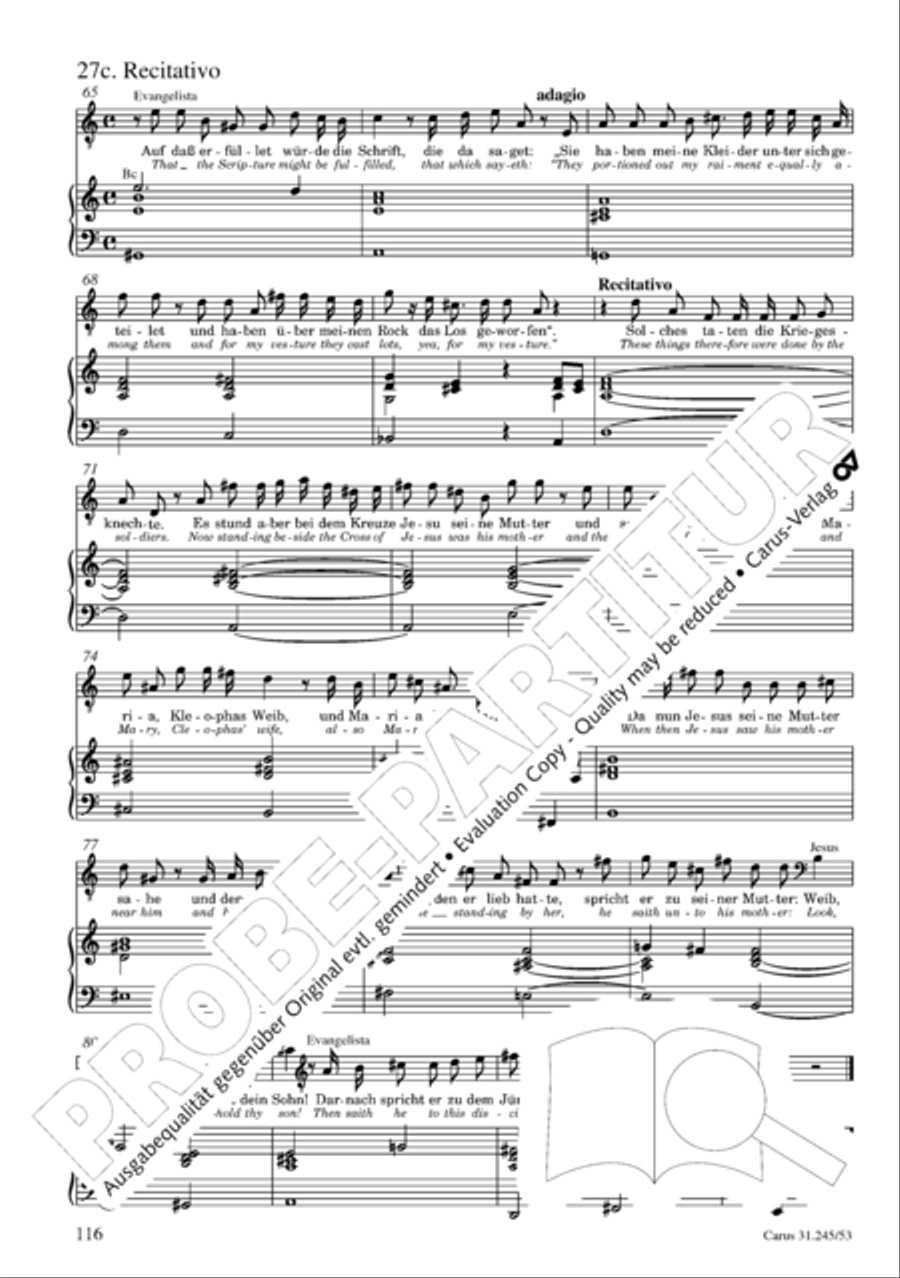 St. John Passion (Johannes-Passion) 4-Part scores gallery preview page 117