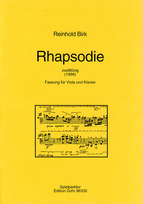 Rhapsodie zwölftönig für Viola und Klavier (1996)