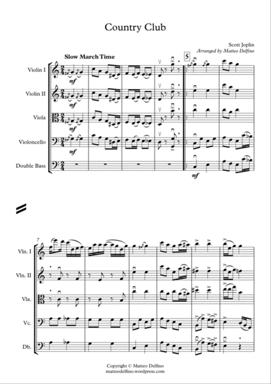 Country Club (String Orchestra) String Orchestra scores gallery preview page 1