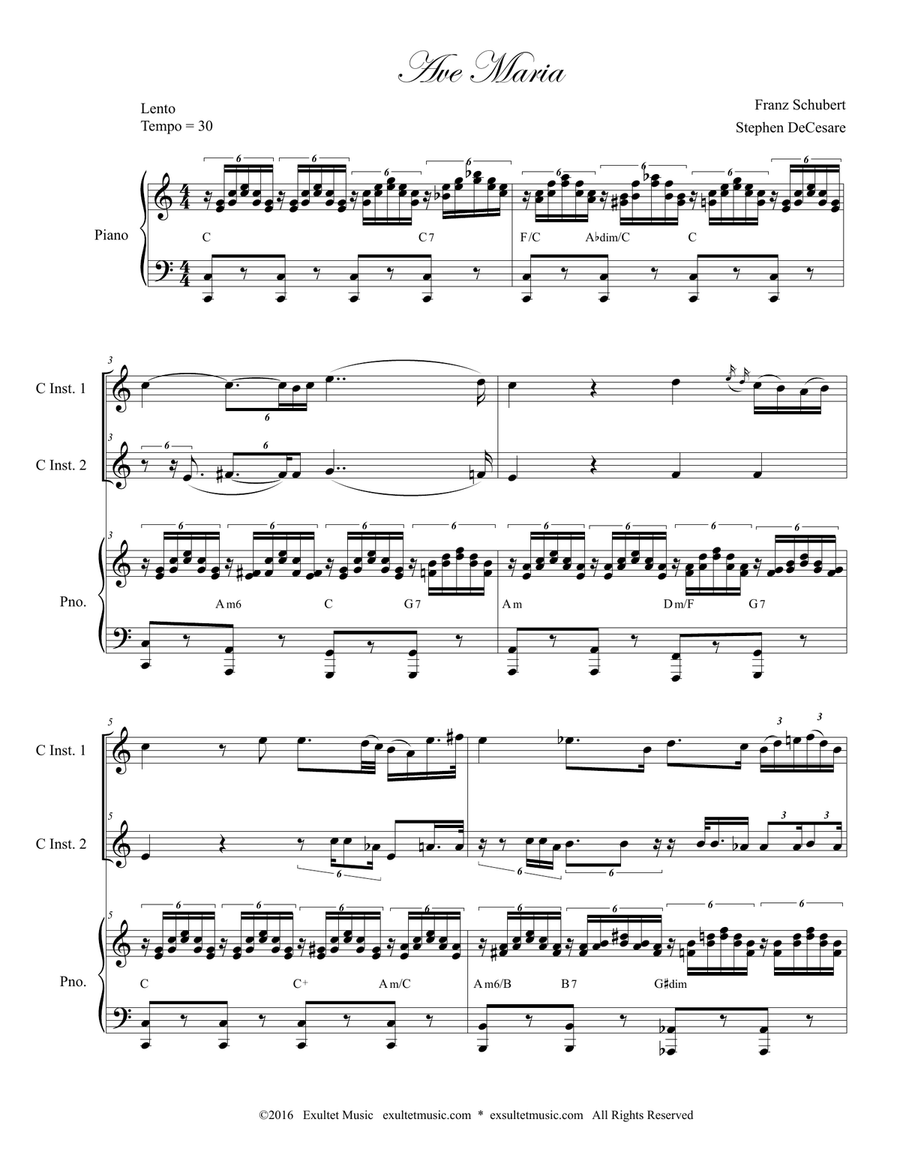 Ave Maria (Duet for C-Instruments) Woodwind Duet scores gallery preview page 1