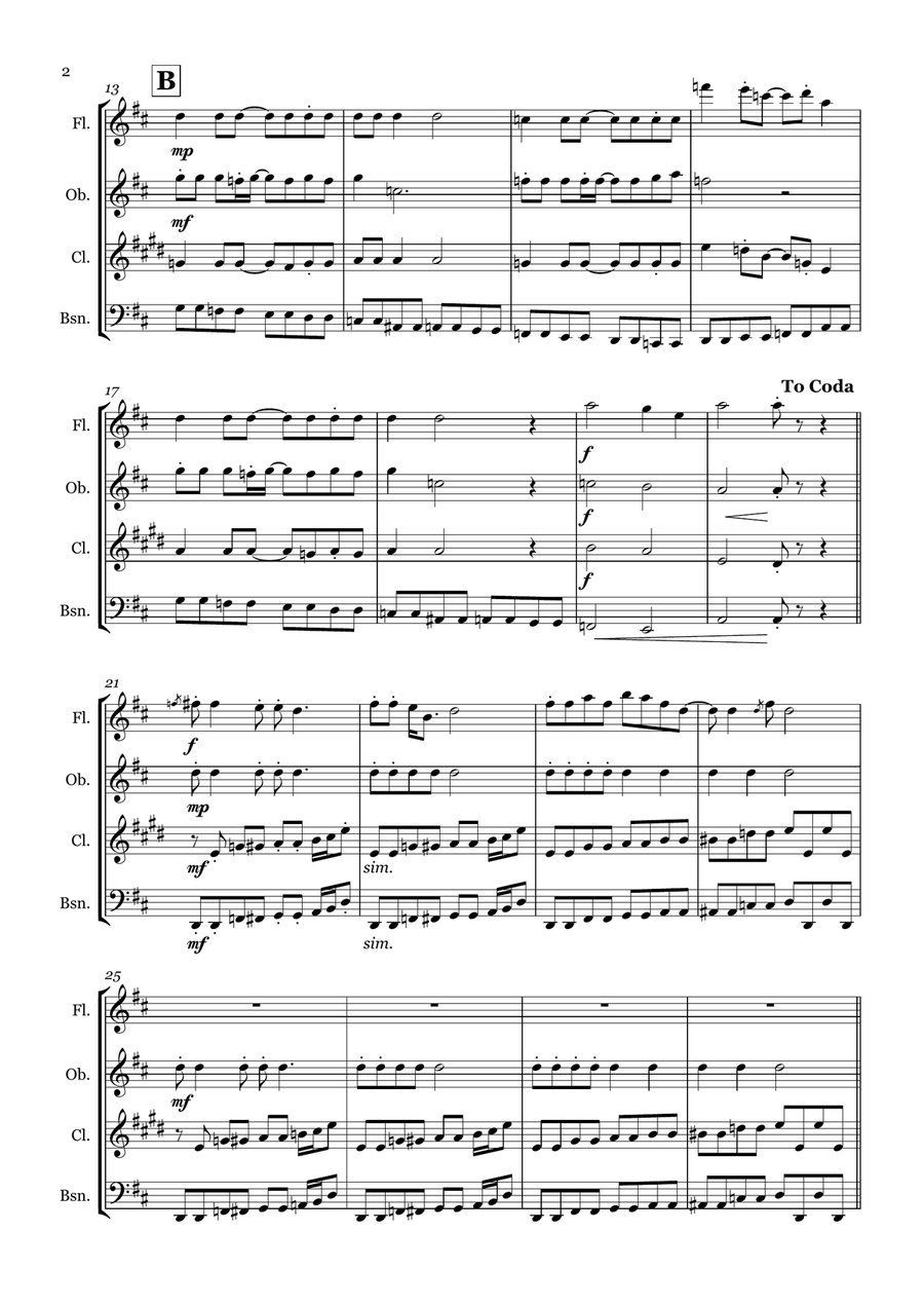 Lady Madonna Woodwind Quartet scores gallery preview page 2