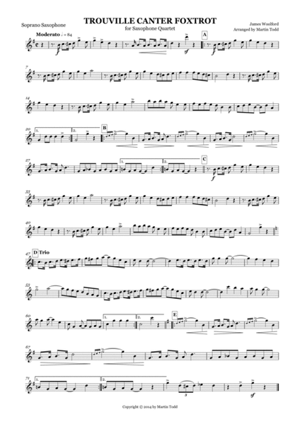 Trouville Canter Foxtrot for Saxophone Quartet image number null