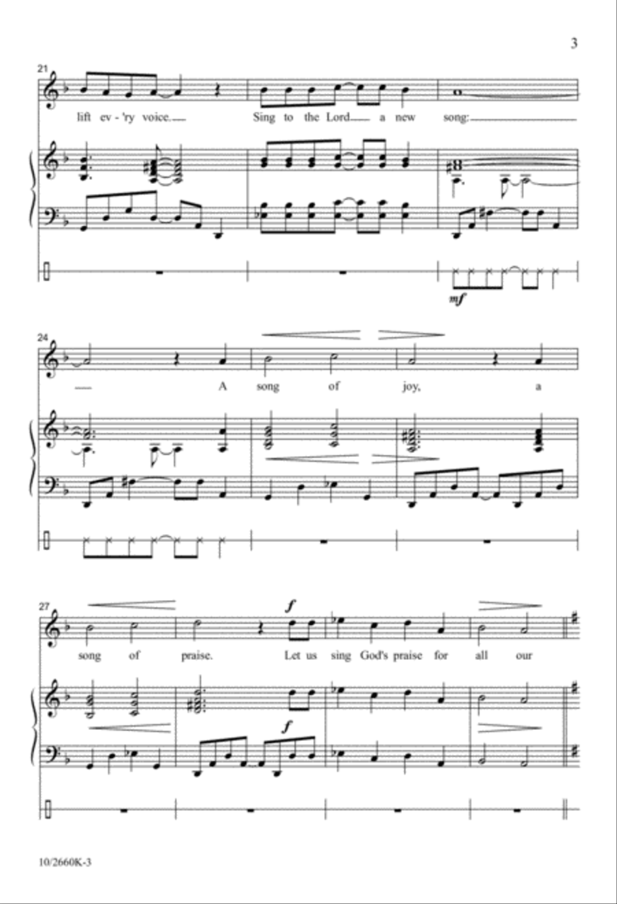Sing to the Lord a New Song Unison Choir scores gallery preview page 3