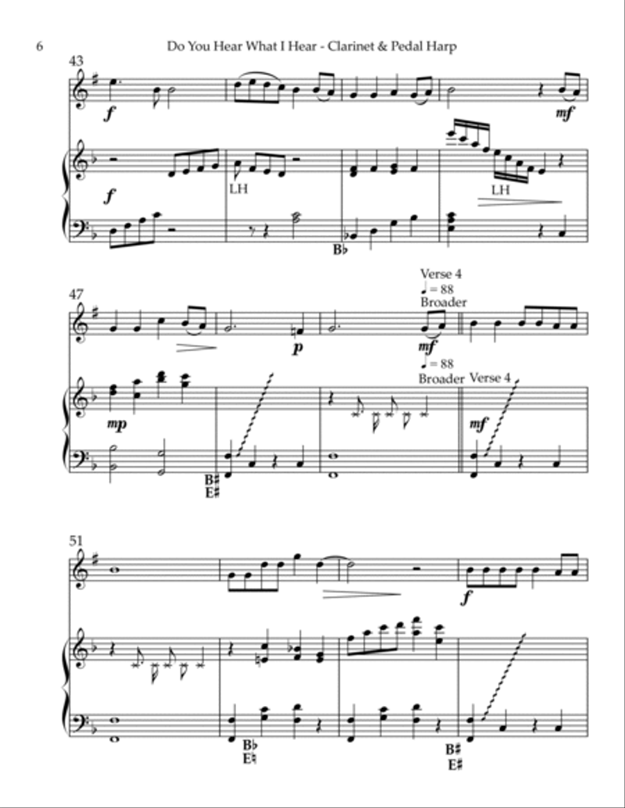 Do You Hear What I Hear B-Flat Clarinet scores gallery preview page 6