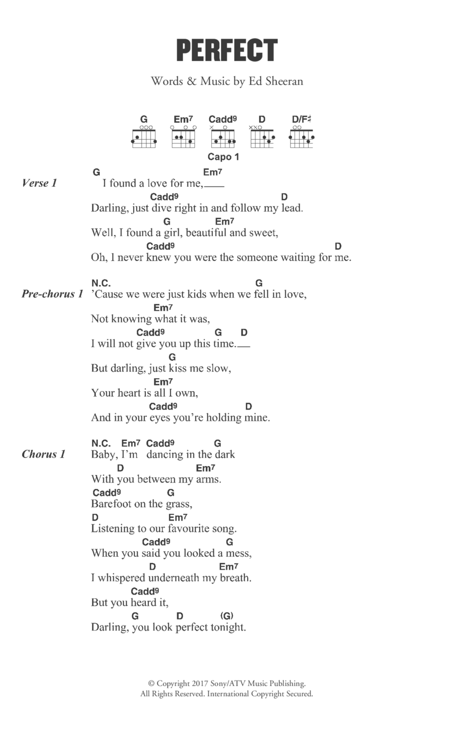 Perfect Perfect Acoustic Guitar scores gallery preview page 1