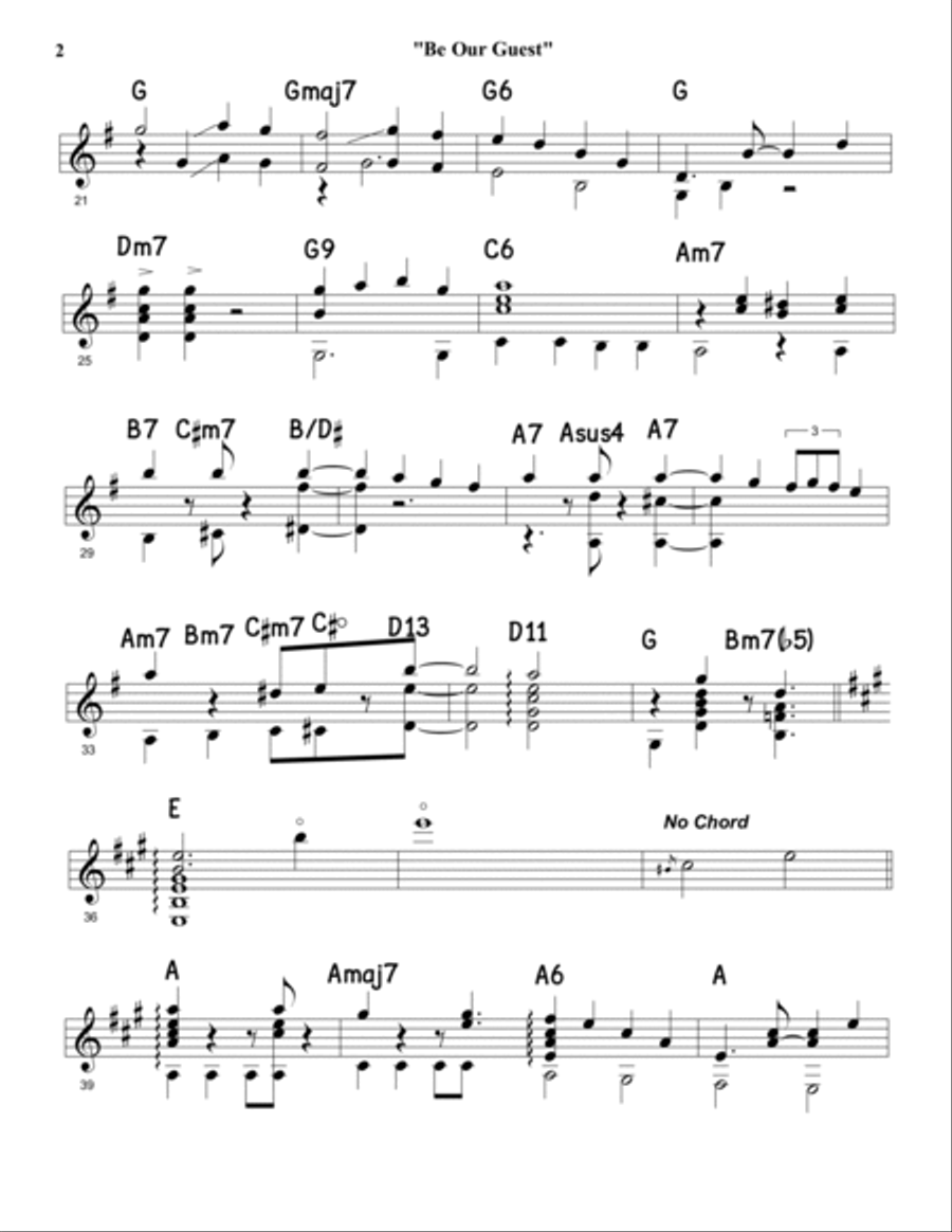 Be Our Guest Acoustic Guitar scores gallery preview page 3