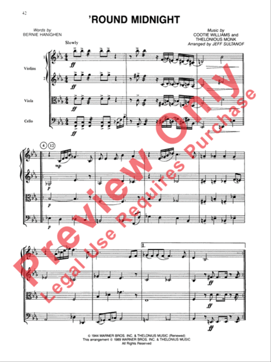Jazz Classics String Quartet scores gallery preview page 43