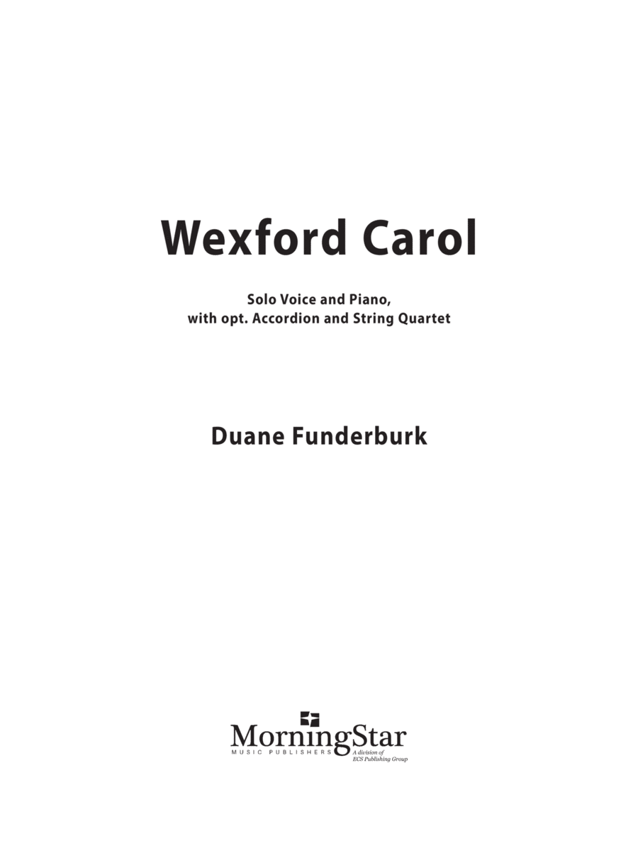 Wexford Carol (Piano/Vocal Score)