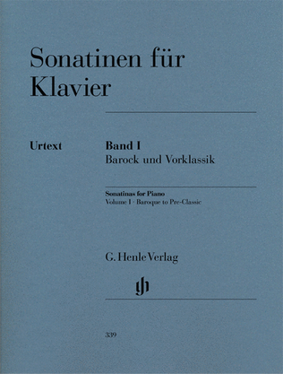 Book cover for Sonatinas for Piano – Volume I: Baroque to Pre-Classic