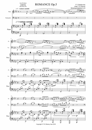 Tchaikovsky - Romance Op.5 - Flute Cello & Piano