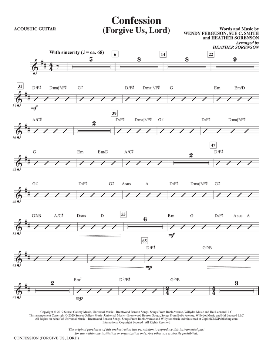 Confession (Forgive Us, Lord) (arr. Heather Sorenson) - Acoustic Guitar