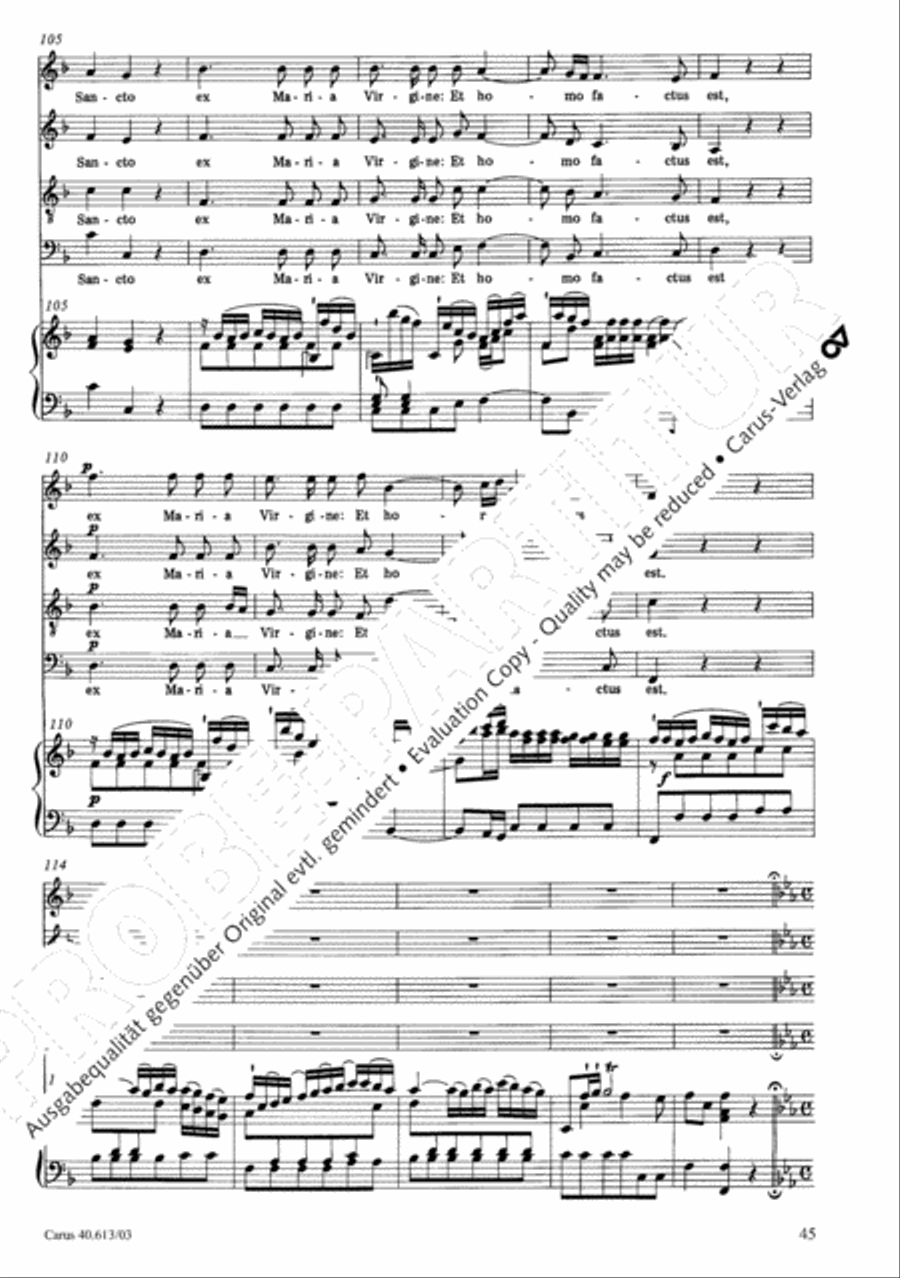 Mass in C (Missa in C) 4-Part scores gallery preview page 46