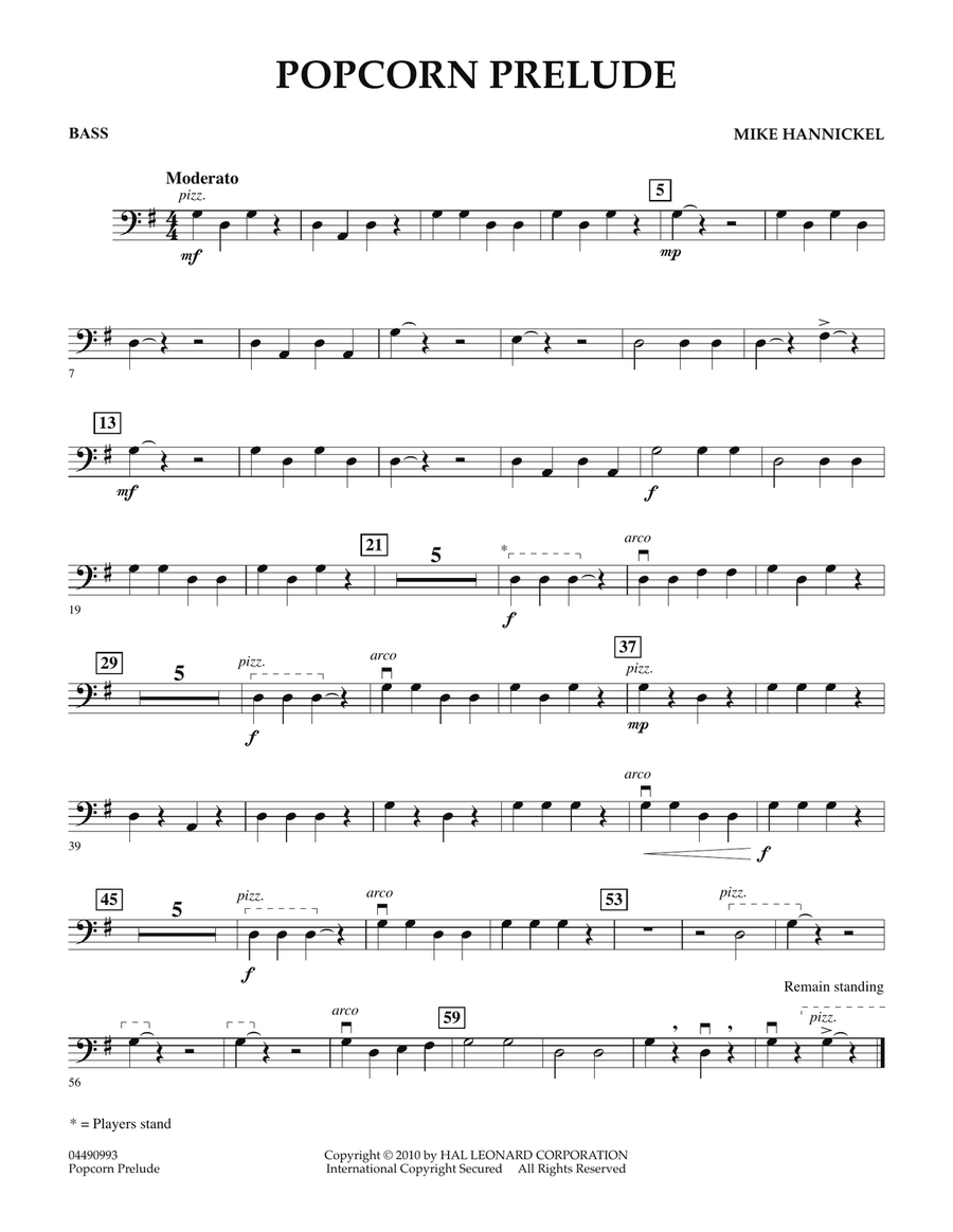 Popcorn Prelude - Bass Orchestra scores gallery preview page 1