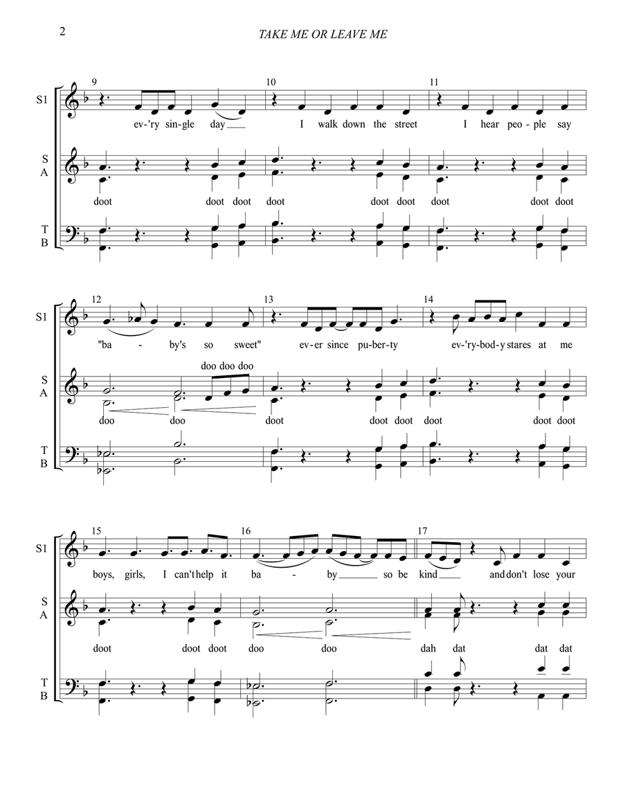 Take Me Or Leave Me Divisi scores gallery preview page 3