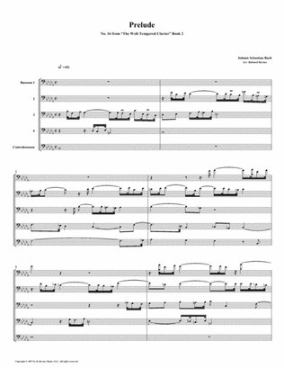 Prelude 16 from Well-Tempered Clavier, Book 2 (Bassoon Quintet)