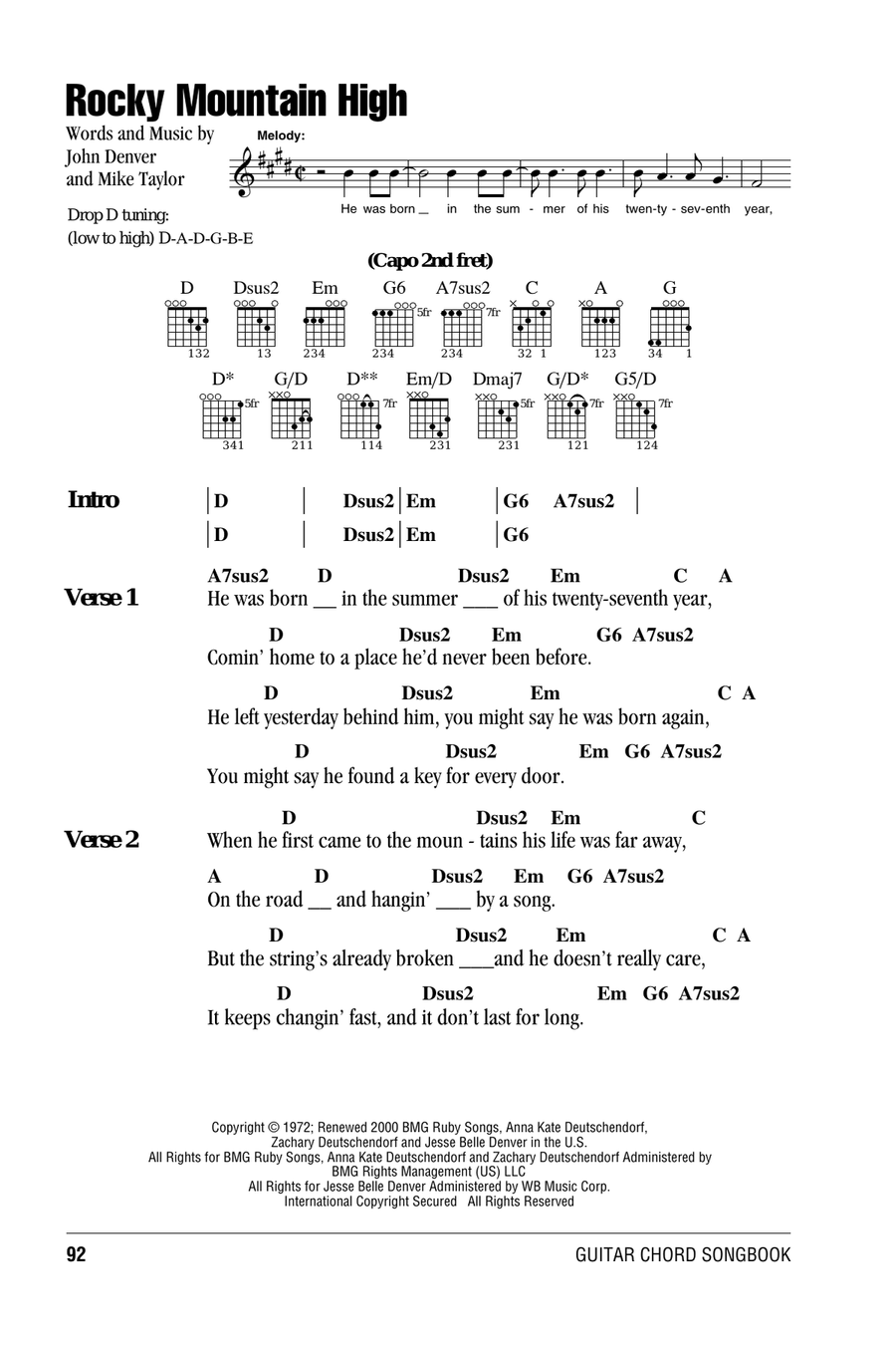 Rocky Mountain High Acoustic Guitar scores gallery preview page 1
