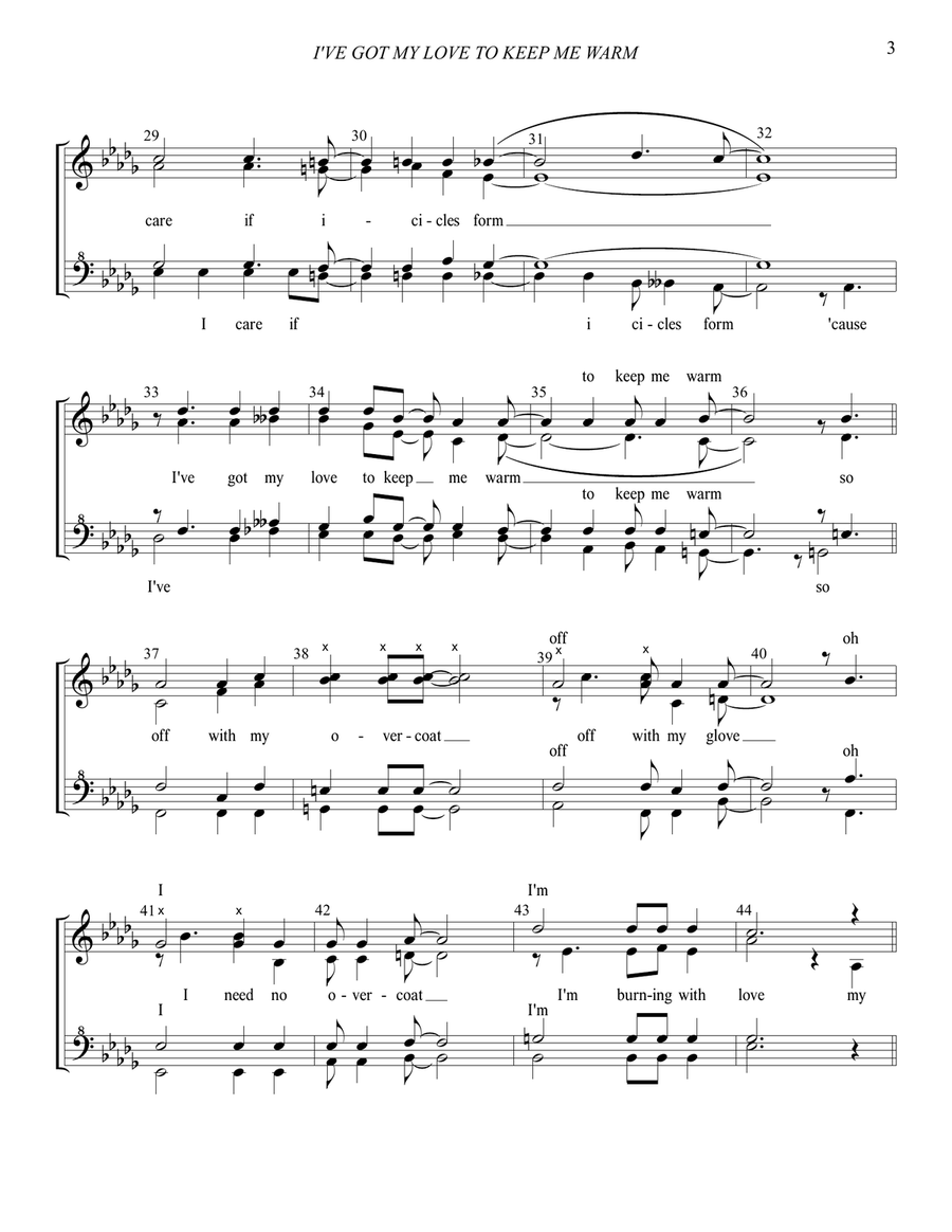I've Got My Love To Keep Me Warm SSAA scores gallery preview page 4