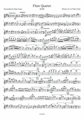 Flute Quartet in Amaj Kv298