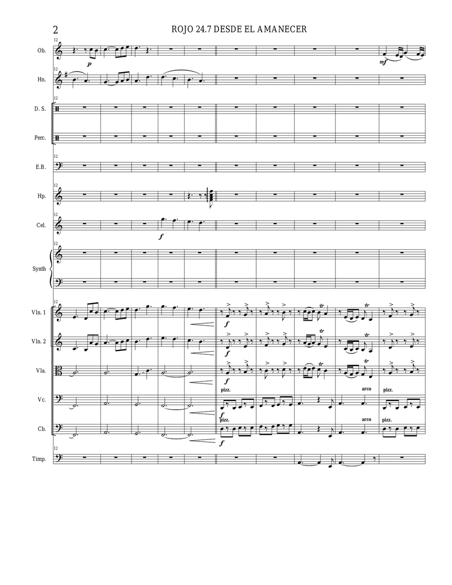 Rojo 24.7 Desde el amanecer Partituras Large Ensemble scores gallery preview page 3