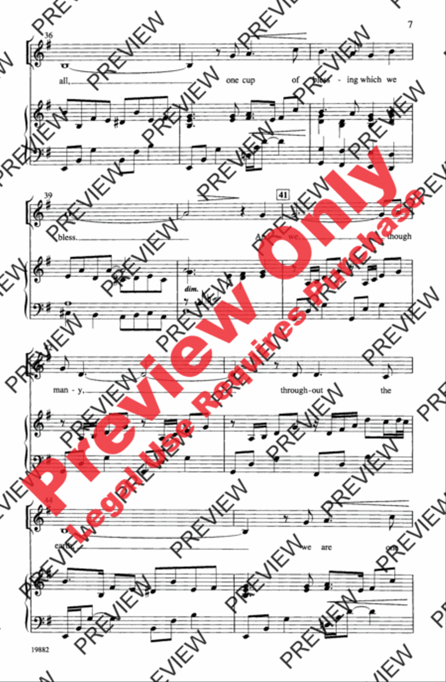 One Bread, One Body Unison Choir scores gallery preview page 7