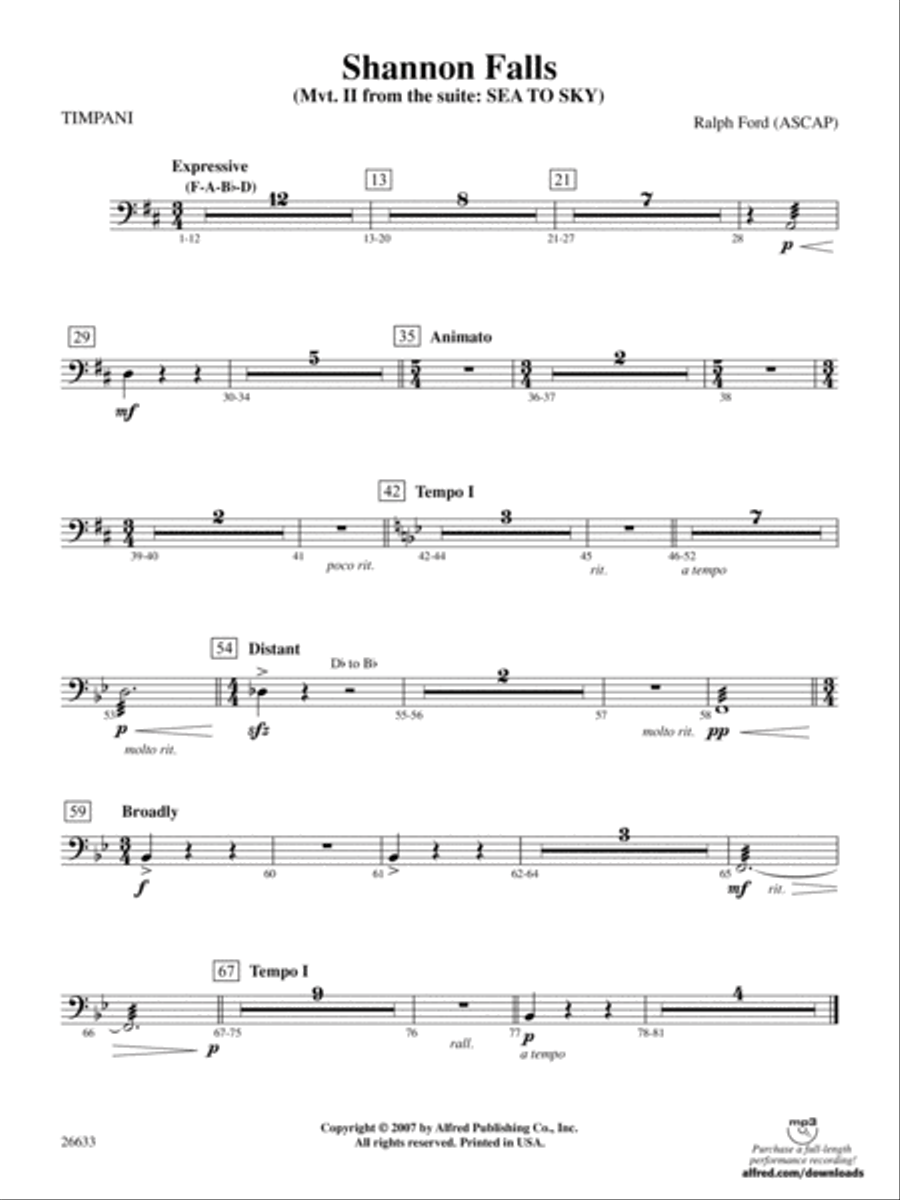 Shannon Falls: Timpani Full Orchestra scores gallery preview page 1
