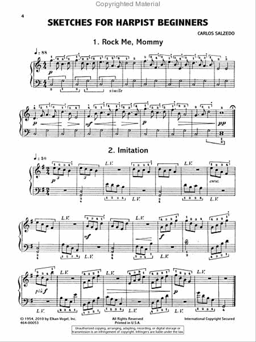 Sketches for Harpist Beginners Chamber Music scores gallery preview page 2